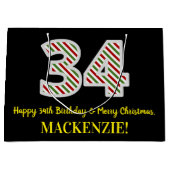 Gelukkige 34e Verjaardag & Vrolijk Kerstmis, Douan Groot Cadeauzakje (Voorkant)