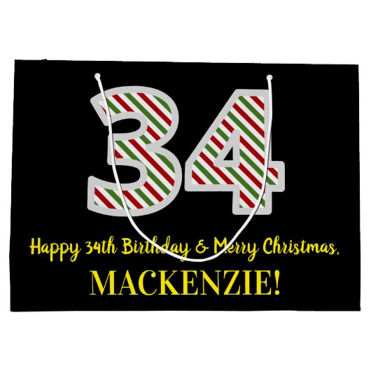 Gelukkige 34e Verjaardag & Vrolijk Kerstmis, Douan Groot Cadeauzakje (Achterkant)