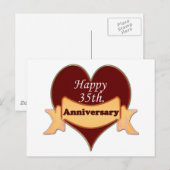 Gelukkige 35e. Verjaardag Briefkaart (Voorkant / Achterkant)