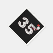 Gelukkige 35e verjaardag op zwarte servetten (Hoek)