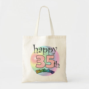 Gelukkige 35ste verjaardag (roze) tote bag