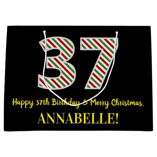 Gelukkige 37e Verjaardag & Vrolijke Kerstmis, Doua Groot Cadeauzakje (Voorkant)
