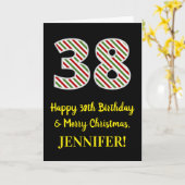 Gelukkige 38e Verjaardag & Vrolijk Kerstmis, Douan Kaart (Gele Bloem)