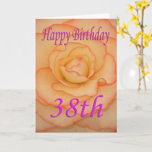 Gelukkige 38ste Verjaardag Bloem Kaart (Gele Bloem)