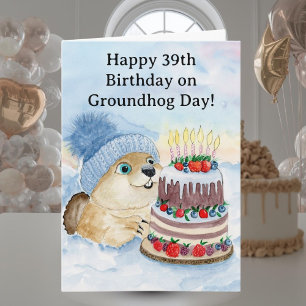 Gelukkige 39e Groundhog Day-verjaardag Kaart