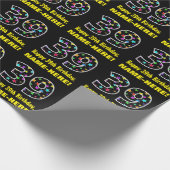 Gelukkige 39e Verjaardag, Leuk Kleurrijk Sterren P Cadeaupapier (Hoek)