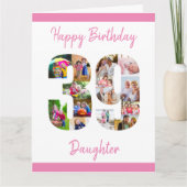 Gelukkige 39e Verjaardag Nummer 39 Fotocollage Kaart (Voorkant)