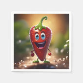 Gelukkige 3D Geanimeerde Chili Bean, Servet (Voorkant)