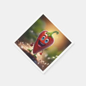 Gelukkige 3D Geanimeerde Chili Bean, Servet (Hoek)