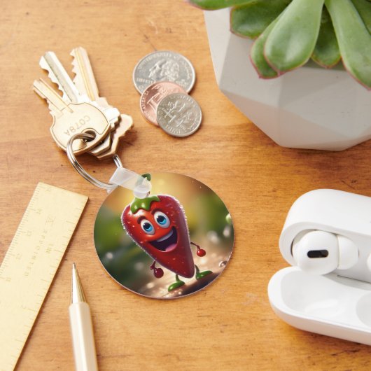 Gelukkige 3D Geanimeerde Chili Bean, Sleutelhanger (Bureau)