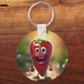 Gelukkige 3D Geanimeerde Chili Bean, Sleutelhanger (Voorkant)