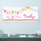 Gelukkige 3e verjaardag buntings banner (Beurs)