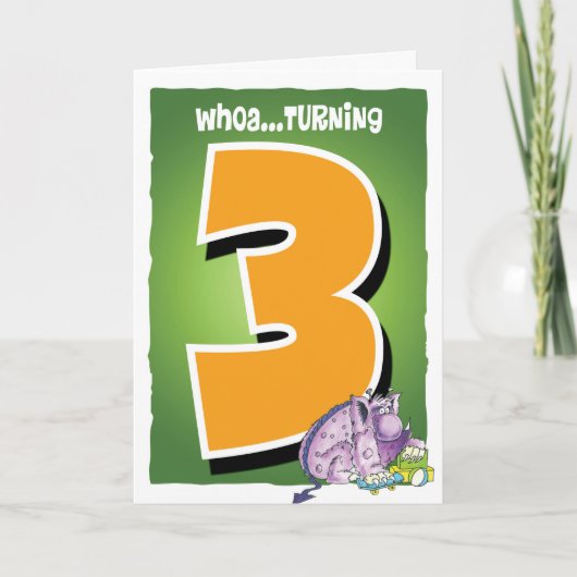 Gelukkige 3e verjaardag kaart (Voorkant)