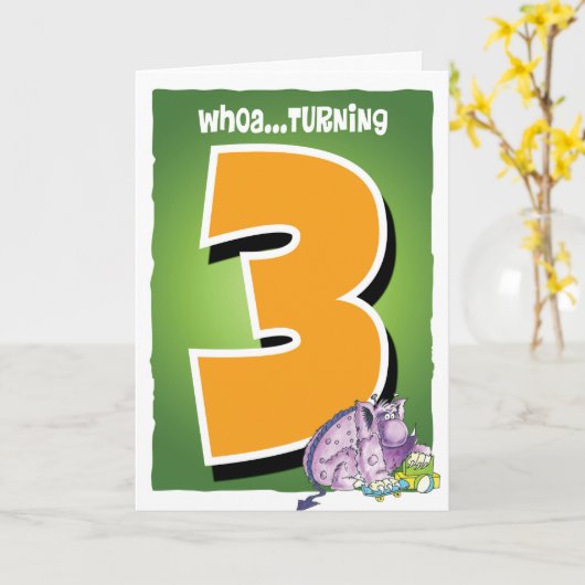 Gelukkige 3e verjaardag kaart (Gele Bloem)