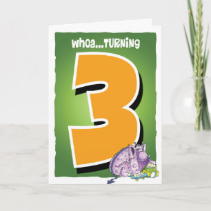 Gelukkige 3e verjaardag kaart