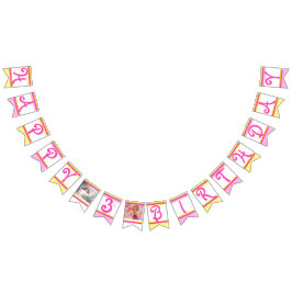 Gelukkige 3e Verjaardag meisje foto leeftijd bunti Vlaggetjes