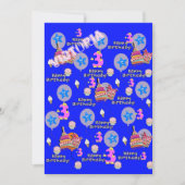 Gelukkige 3e Verjaardag Uitnodiging Verjaardag #3 (Voorkant)