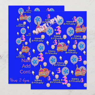 Gelukkige 3e Verjaardag Uitnodiging Verjaardag #3