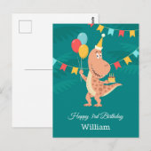 Gelukkige 3e Verjaardagstaart Ballon Schattigee Di Briefkaart (Voorkant / Achterkant)