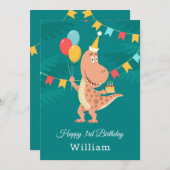 Gelukkige 3e Verjaardagstaartballon Schattigee Din (Voorkant / Achterkant)