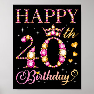 Gelukkige 40e verjaardag 40 jaar oude mannen vrouw poster