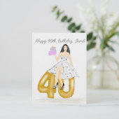 Gelukkige 40e verjaardag briefkaart (Staand voorkant)