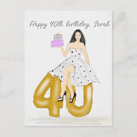 Gelukkige 40e verjaardag briefkaart (Voorkant)