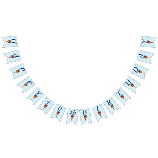 Gelukkige 40e verjaardag Elegante Apple Head Lady Vlaggetjes (Alle)