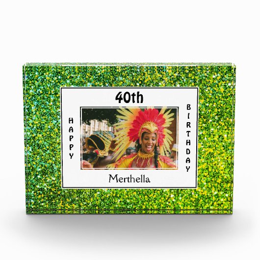 Gelukkige 40e verjaardag | ELKE LEEFTIJD | GREEN G Fotoblokken (Voorkant)