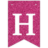 Gelukkige 40e Verjaardag Foto Hot Pink Glitter Vlaggetjes (Tweede vlag)