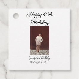 Gelukkige 40e verjaardag foto modern eenvoudig min bedankjes labels