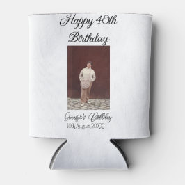 Gelukkige 40e verjaardag foto modern eenvoudig min blikjeskoeler