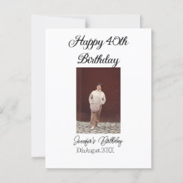Gelukkige 40e verjaardag foto modern eenvoudig min briefkaart