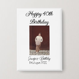 Gelukkige 40e verjaardag foto modern eenvoudig min button