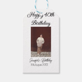 Gelukkige 40e verjaardag foto modern eenvoudig min cadeaulabel