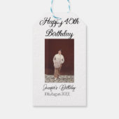 Gelukkige 40e verjaardag foto modern eenvoudig min cadeaulabel (Achterkant)
