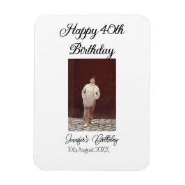 Gelukkige 40e verjaardag foto modern eenvoudig min magneet