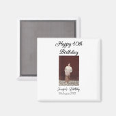 Gelukkige 40e verjaardag foto modern eenvoudig min magneet (Voorkant / Achterkant)