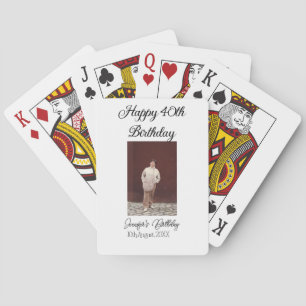 Gelukkige 40e verjaardag foto modern eenvoudig min pokerkaarten