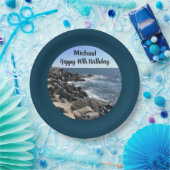 Gelukkige 40e Verjaardag Foto van Ocean Deep Blue Papieren Bordje (Feest)