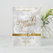 Gelukkige 40e verjaardag met gouden boog (Staand voorkant)