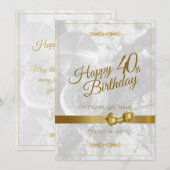 Gelukkige 40e verjaardag met gouden boog (Voorkant / Achterkant)