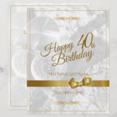 Gelukkige 40e verjaardag met gouden boog (Voorkant / Achterkant)