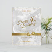 Gelukkige 40e verjaardag met gouden boog (Staand voorkant)