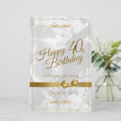 Gelukkige 40e verjaardag met gouden boog (Staand voorkant)