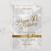 Gelukkige 40e verjaardag met gouden boog (Voorkant / Achterkant)