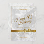 Gelukkige 40e verjaardag met gouden boog (Voorkant / Achterkant)