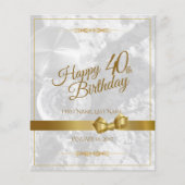Gelukkige 40e verjaardag met gouden boog (Voorkant)