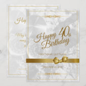 Gelukkige 40e verjaardag met gouden boog (Voorkant / Achterkant)
