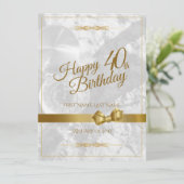 Gelukkige 40e verjaardag met gouden boog (Staand voorkant)